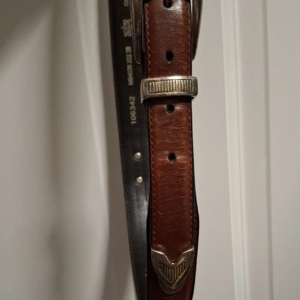 Fossil Dark Brown Leather Belt with Logo